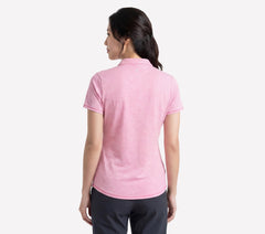 Women Skechers Short Sleeve On The Green Striped Polo
