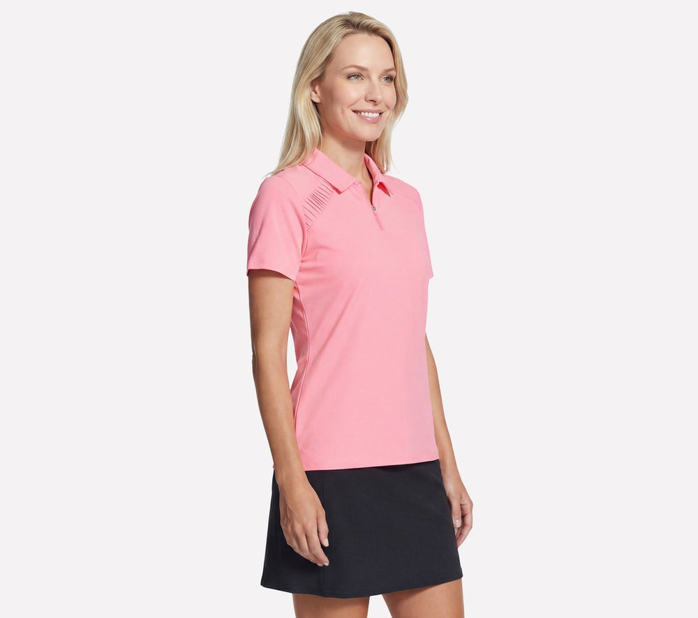 Women Skechers GO GOLF Short Sleeve Birdie Zip Front Polo