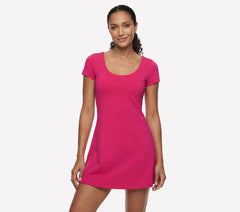 Women Skechers GO WALK Scoop Short Sleeve Dress