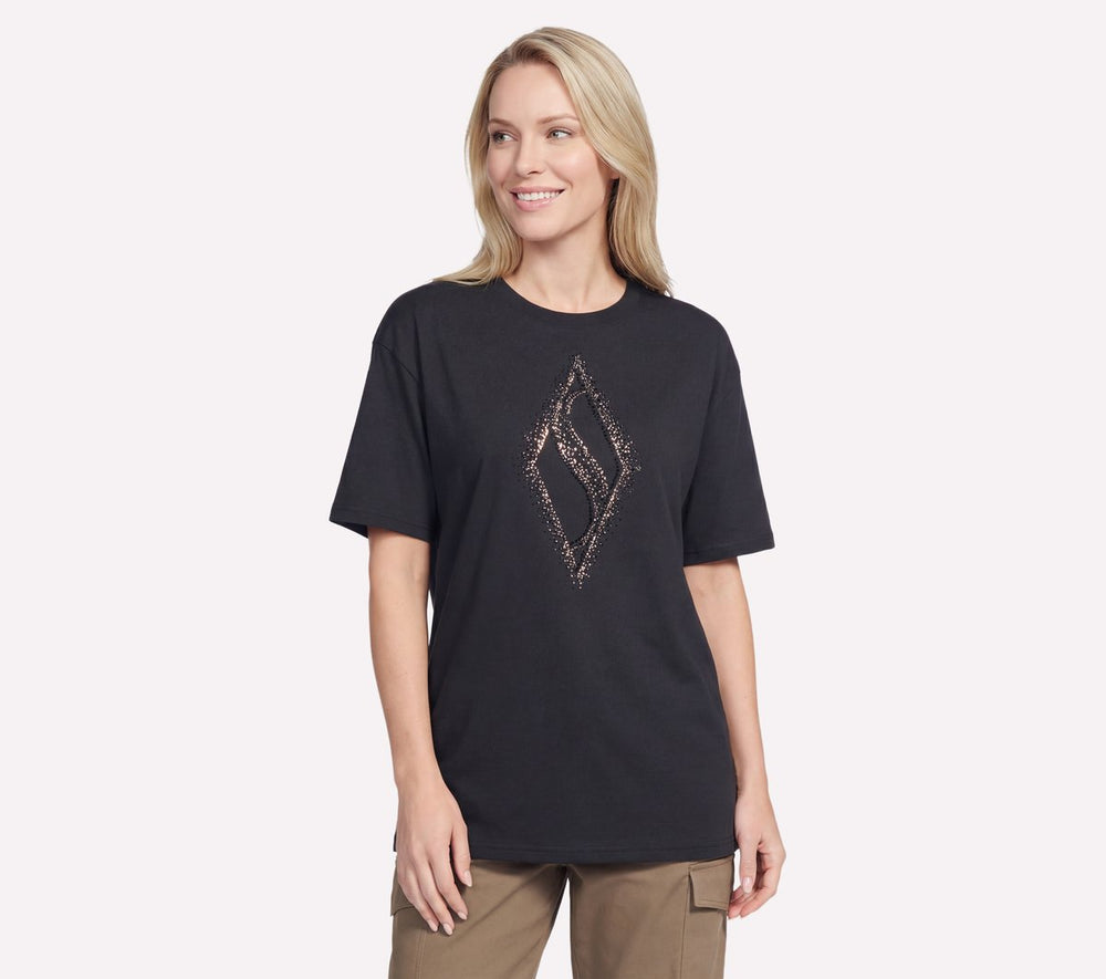 Women Skechers Gold Splatter Diamond Short Sleeve Tee