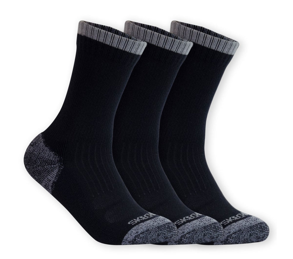 Women|Men Skechers 3 Pack Half Terry Work Crew Socks