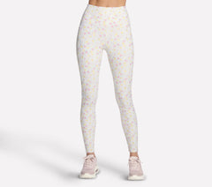 Women Skechers GO WALK Rib Floral Full Length High-Waisted Legging