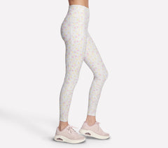 Women Skechers GO WALK Rib Floral Full Length High-Waisted Legging