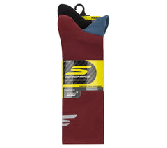 Men Skechers 3 Pack Men's Reflective Performance Half Terry Crew Socks