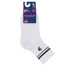 Kids Skechers 3 Pack Girls' Low Crew Ribbed Socks