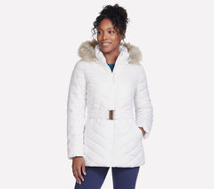 Women Skechers On-The-GO GO SHIELD Cozy Fit Belted Parka