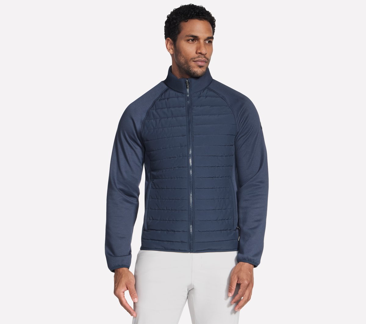 Men Skechers The Hoodless Hoodie Hybrid Jacket
