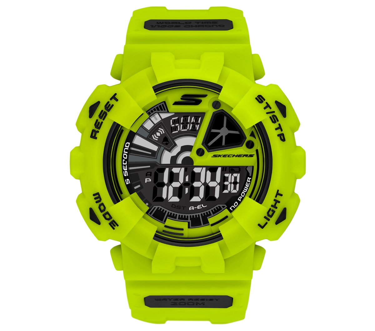 Men Skechers Digital Neon Green Watch