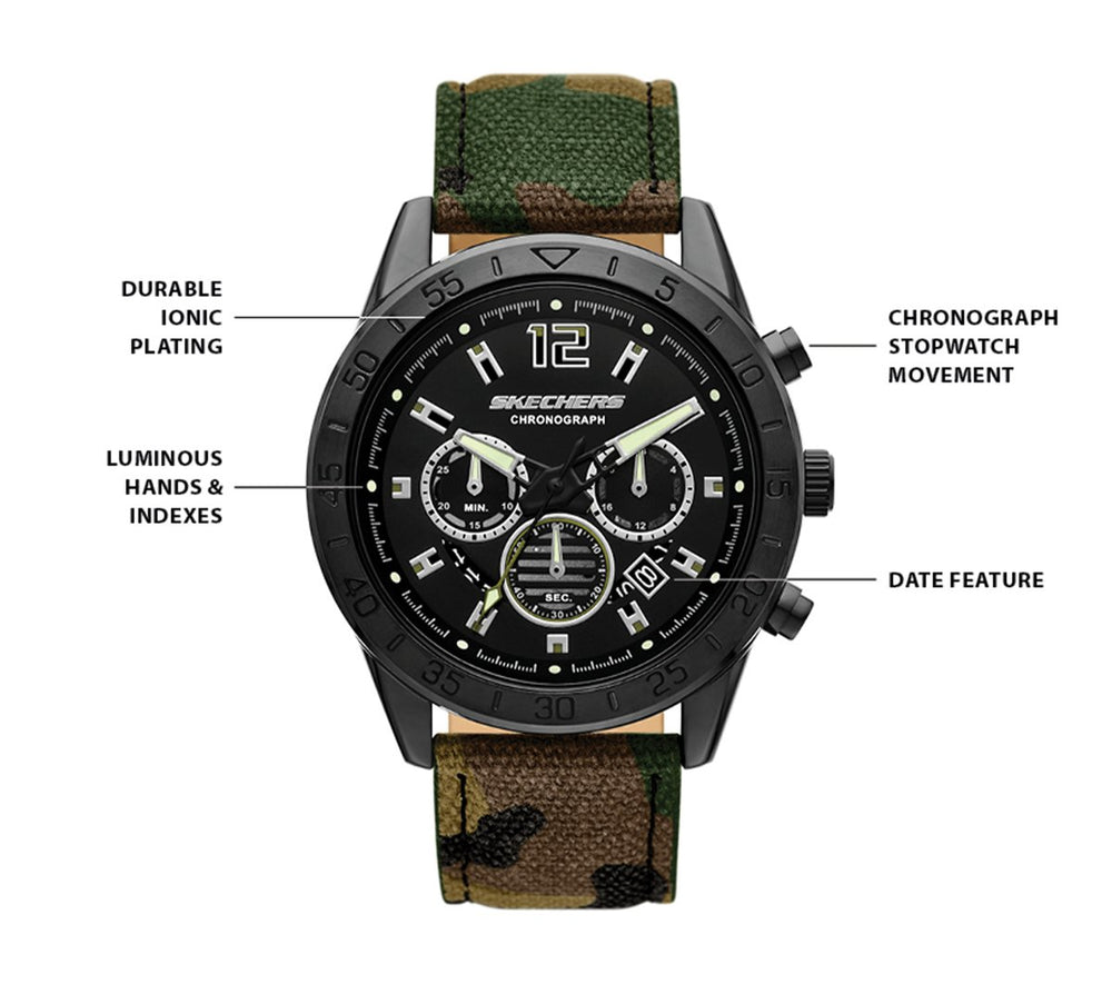 Men Skechers Kornblum Camo Watch