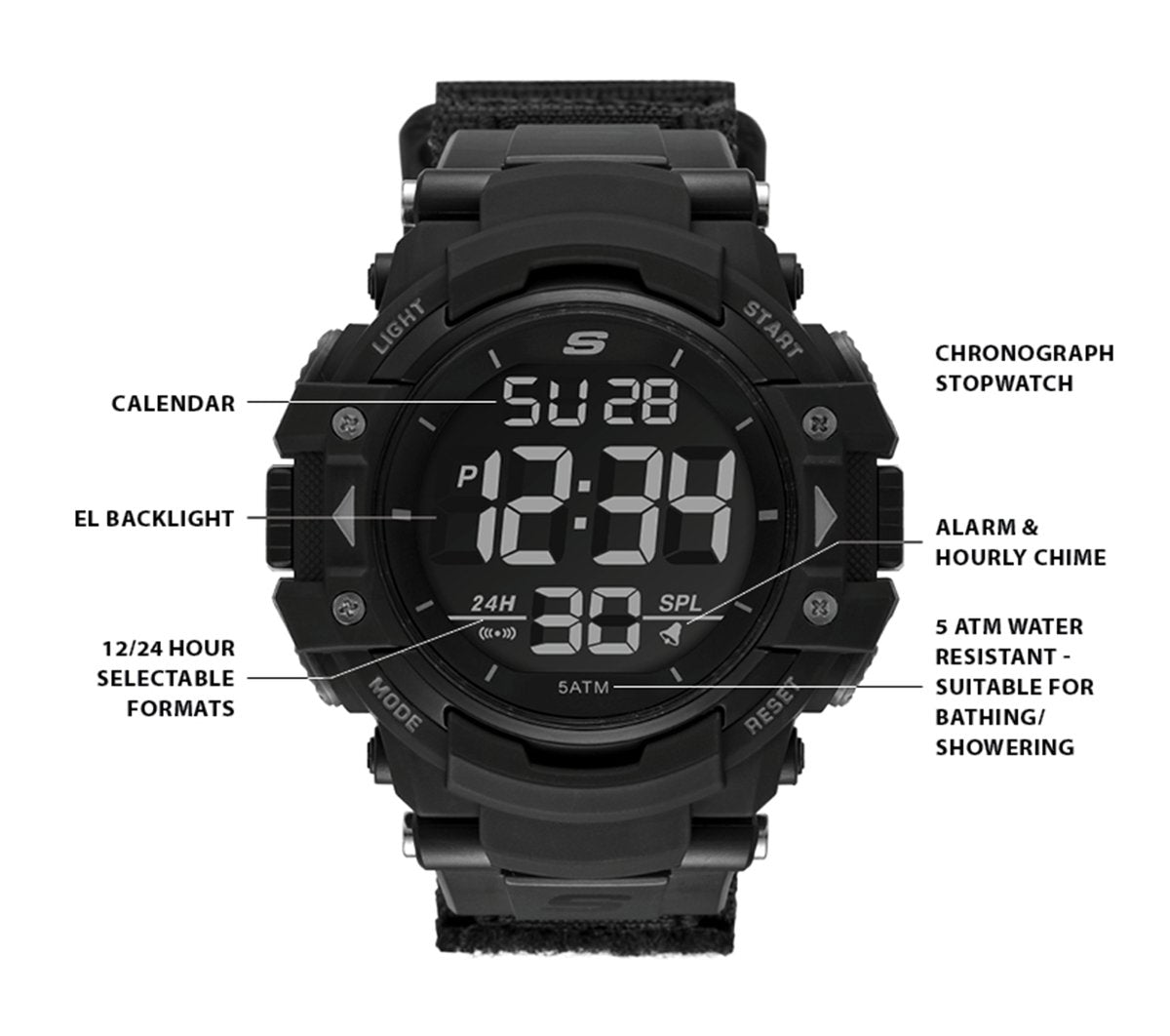 Men Skechers Keats Digital Watch