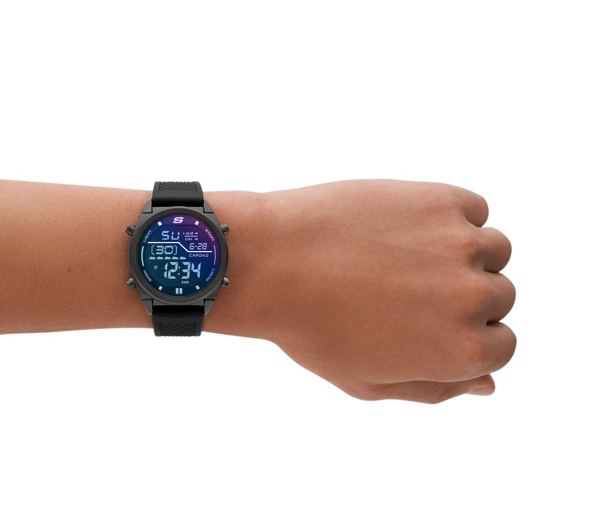 Men Skechers Accessories Blue Face Digital Watch