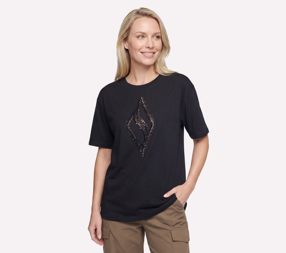 Women Skechers Gold Splatter Diamond Short Sleeve Tee