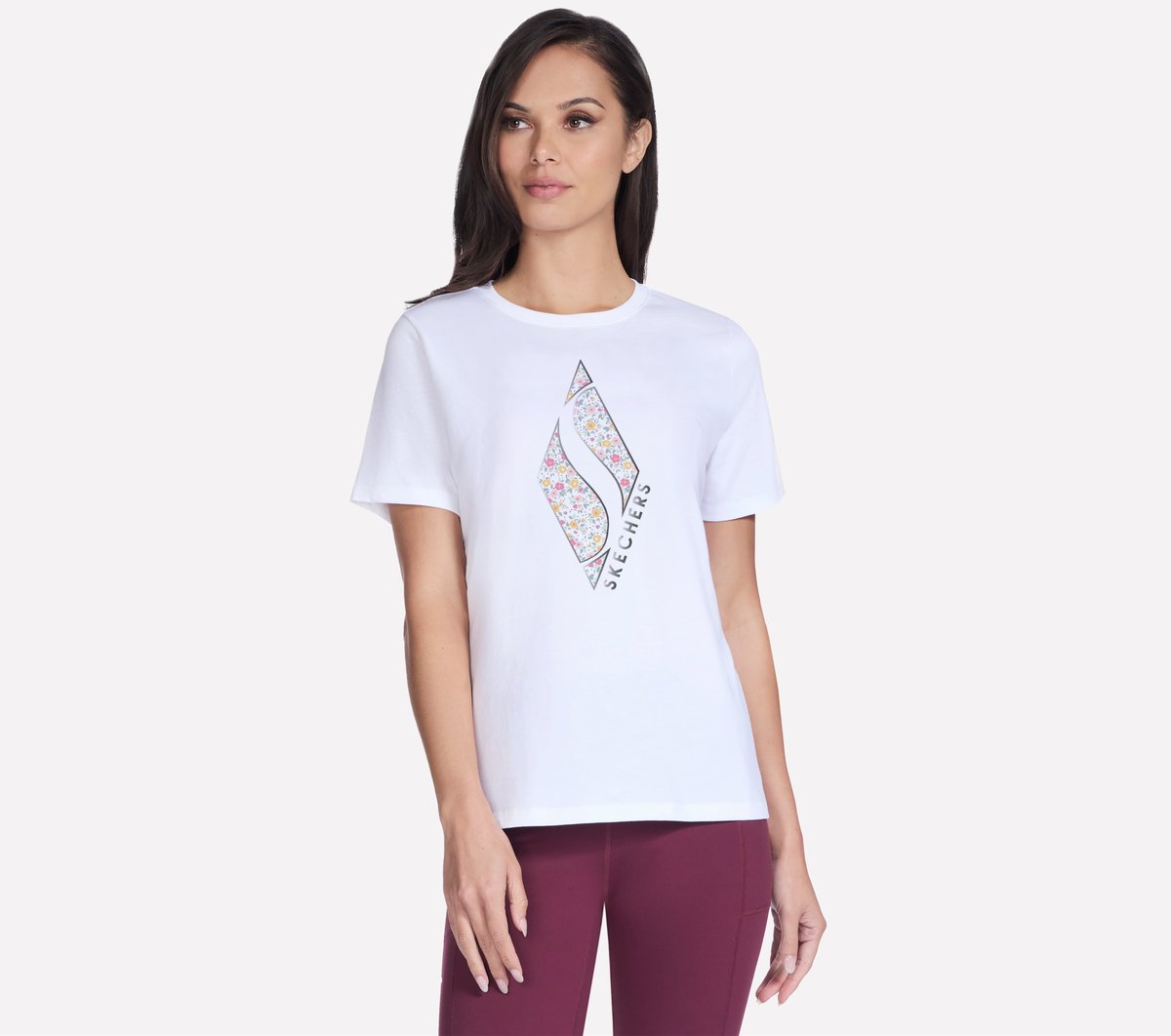 Women Skechers Floral Diamond Short Sleeve Tee