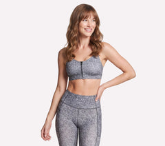 Women Skechers GO WALK Evolution Printed Zip Front Bra
