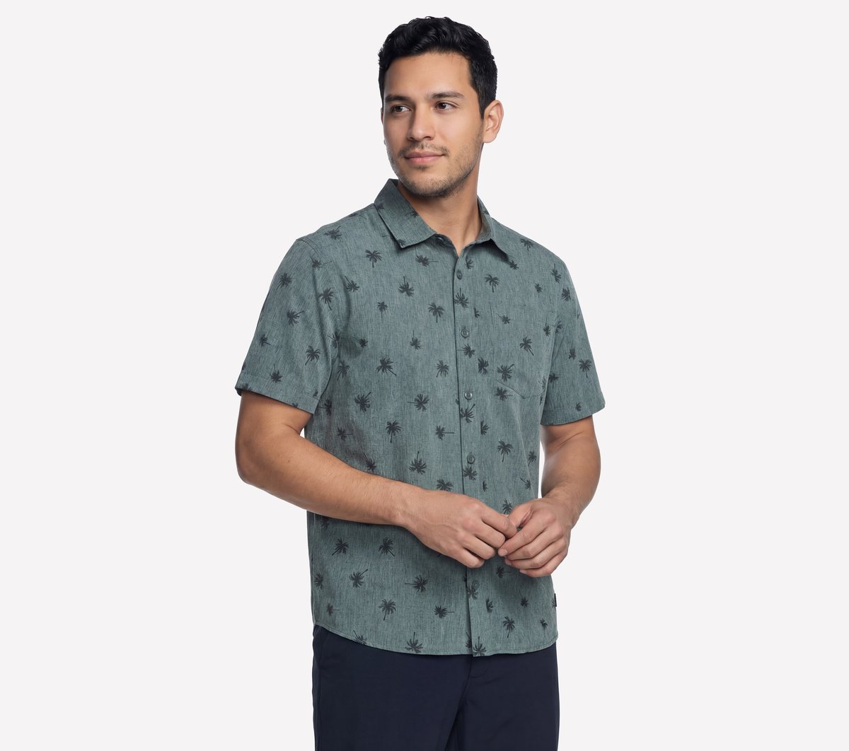 Men Skechers The GO WALK Air Printed Short Sleeve Shirt