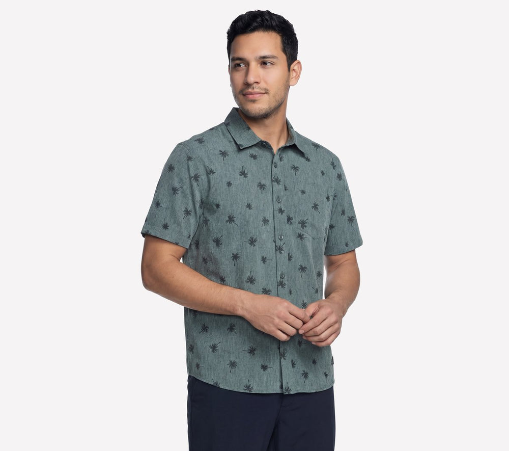 Men Skechers The GO WALK Air Printed Short Sleeve Shirt