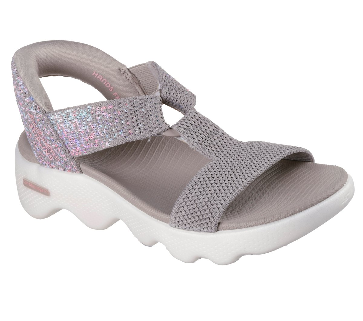 Women Skechers Slip-ins: GO WALK Massage Fit Sandal - Confetti Sky