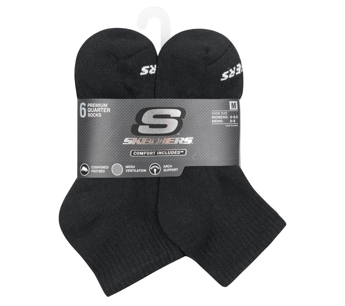 Women Skechers 6 Pack Core Quarter Medium Socks