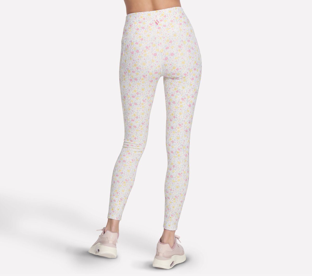 Women Skechers GO WALK Rib Floral Full Length High-Waisted Legging