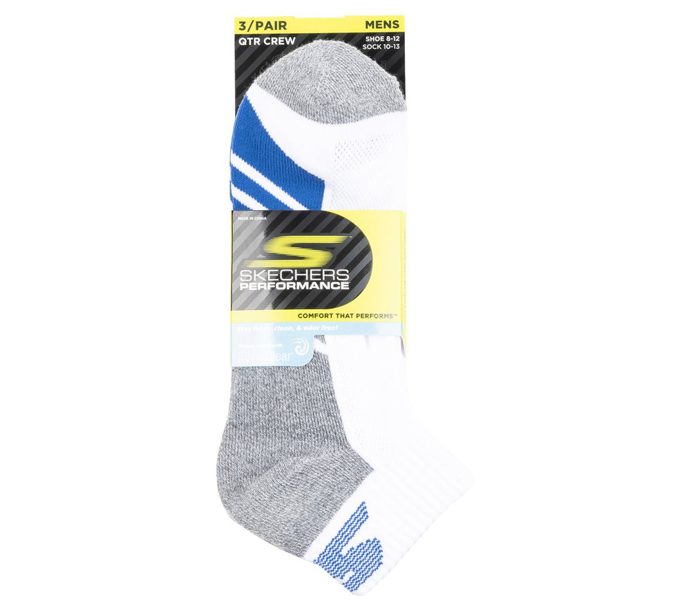 Men Skechers 3 Pack Men's Half Terry Quarter Crew Socks