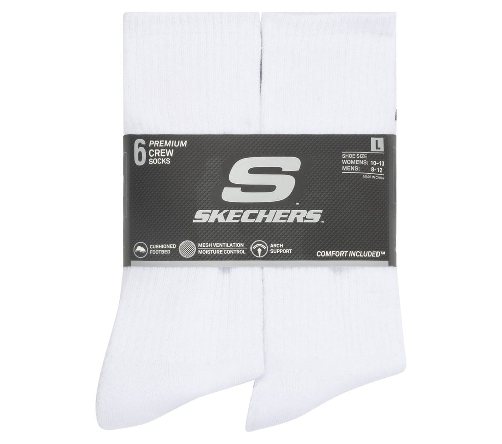 Men Skechers 6 Pack Large Core Crew Socks