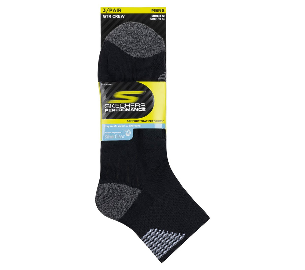 Men Skechers 3 Pack Men's Half Terry Quarter Crew Socks