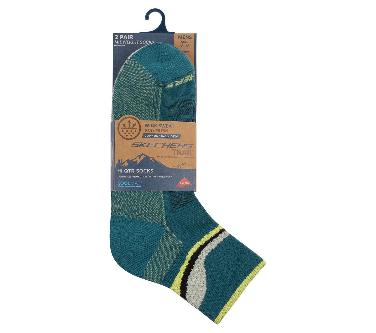 Men Skechers 2 Pack Men's Quarter Trail Socks
