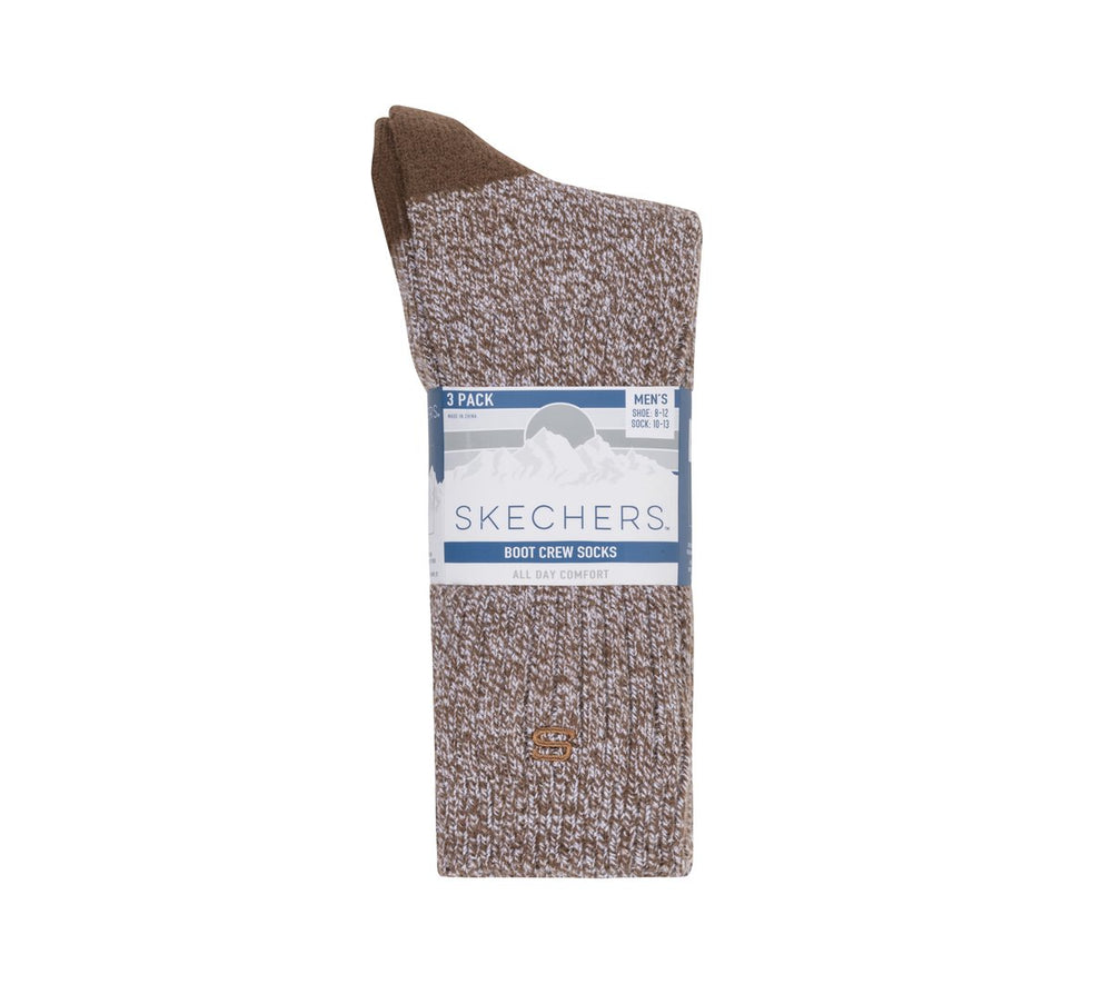 Men Skechers Super Soft Boot Crew Socks - 3 Pack