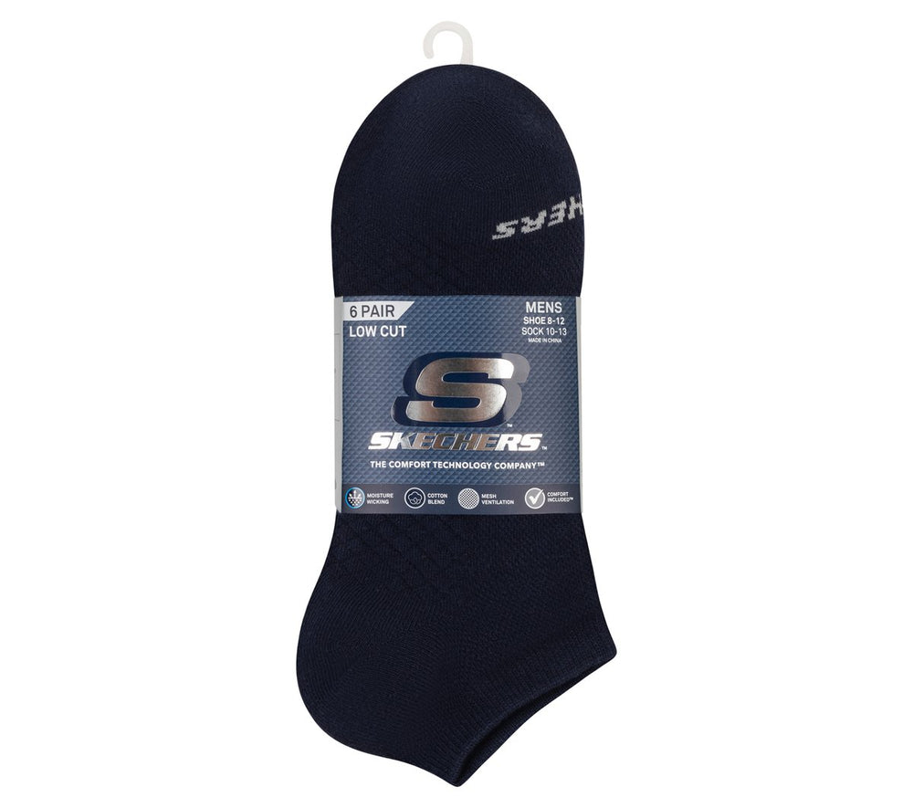 Men Skechers 6 Pack Men's Low Cut Texture Knit Socks