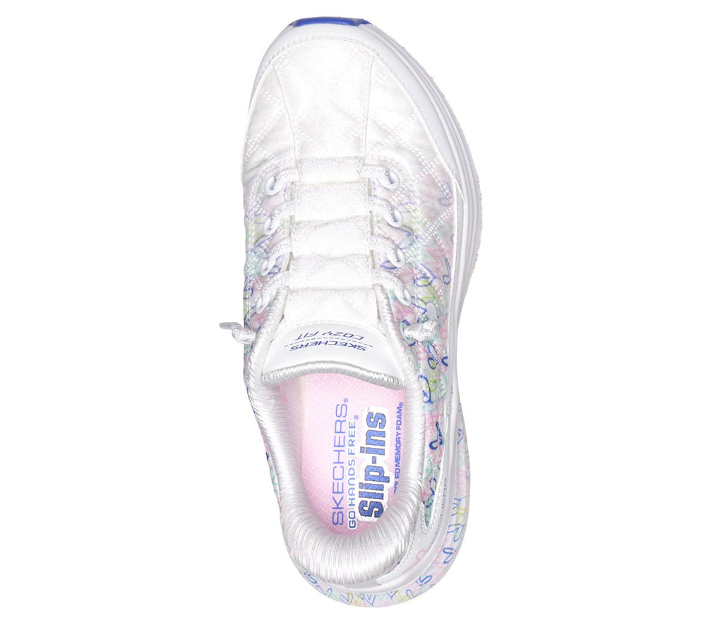 Kids Skechers Slip-ins JGoldcrown: Contour Foam - Cozy Fit Love Notes
