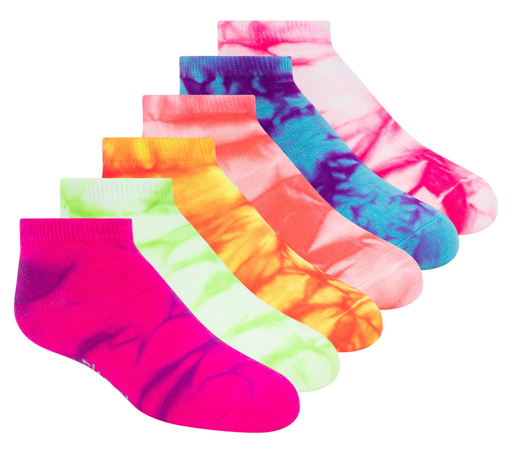 Kids Skechers 6 Pack Girls' Tie Dye Fashion Socks