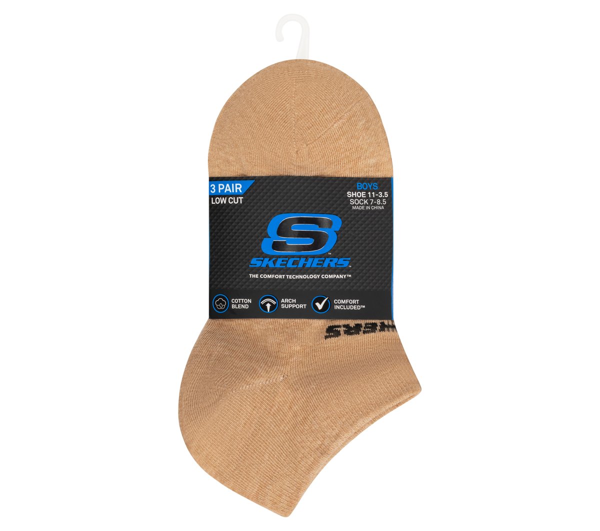 Kids Skechers 3 Pack Boys' Low Cut Cotton Socks