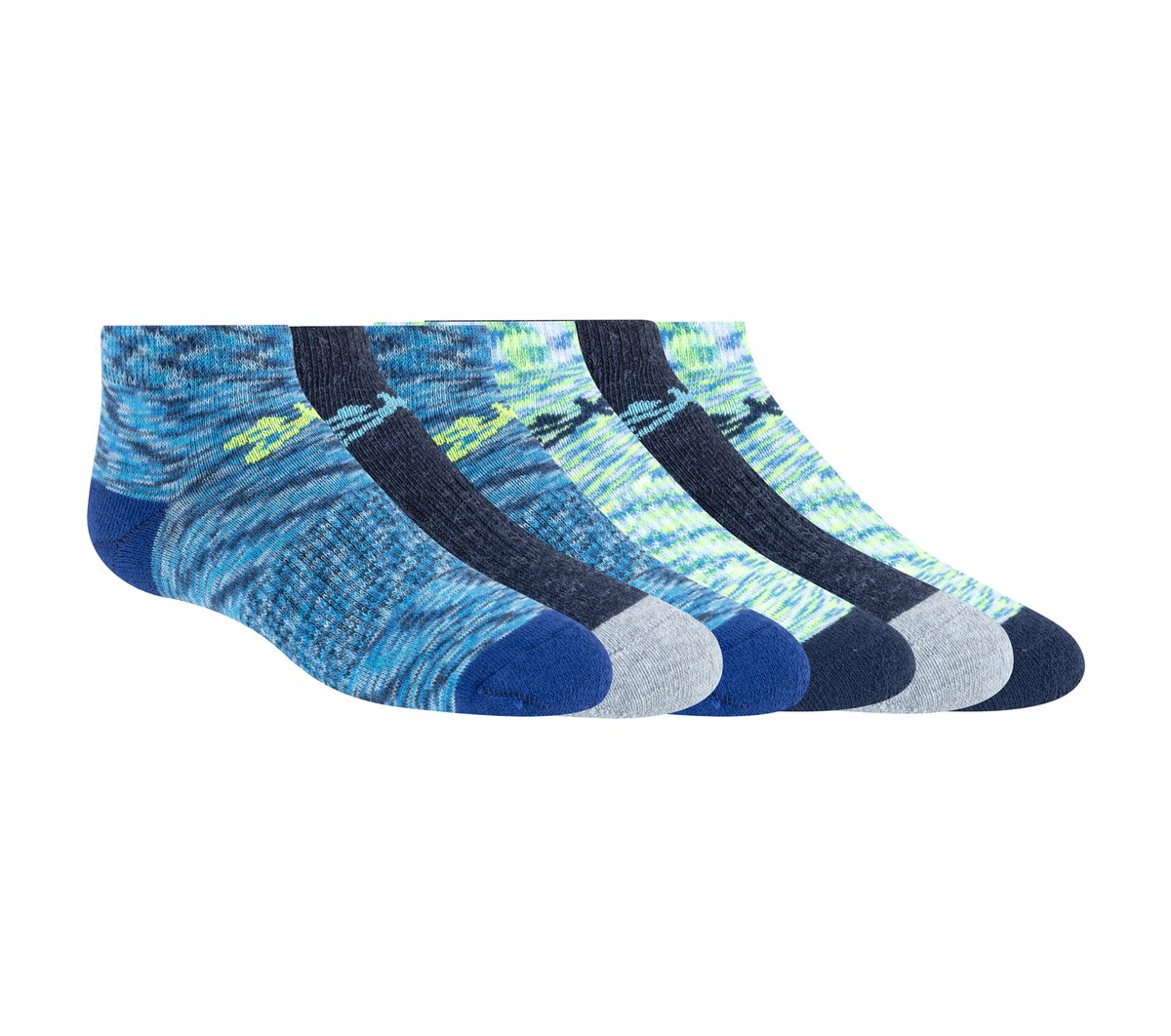 Kids Skechers 6 Pack Space Dye Low Cut Socks