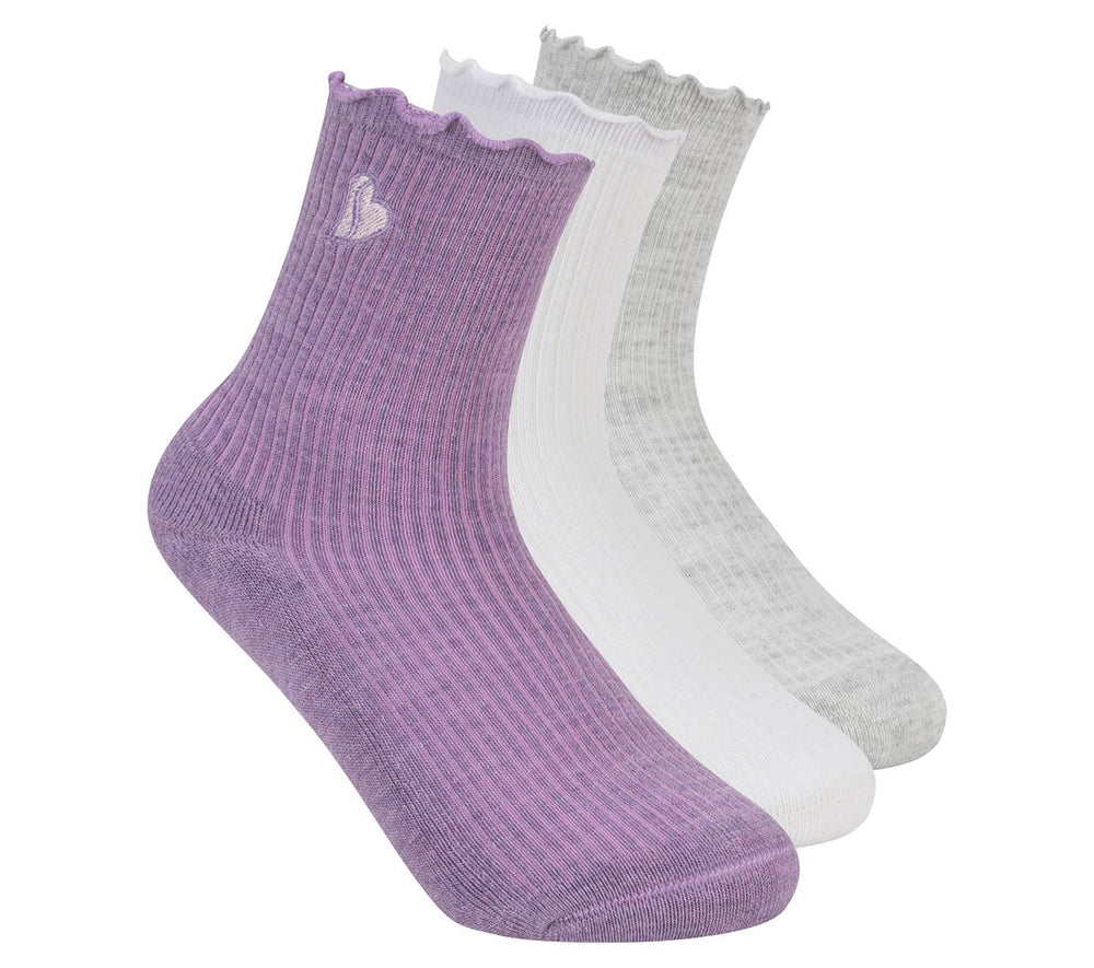 Kids Skechers 3 Pack Kids Ankle Lettuce Socks