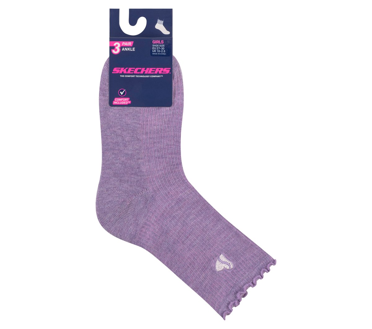 Kids Skechers 3 Pack Kids Ankle Lettuce Socks