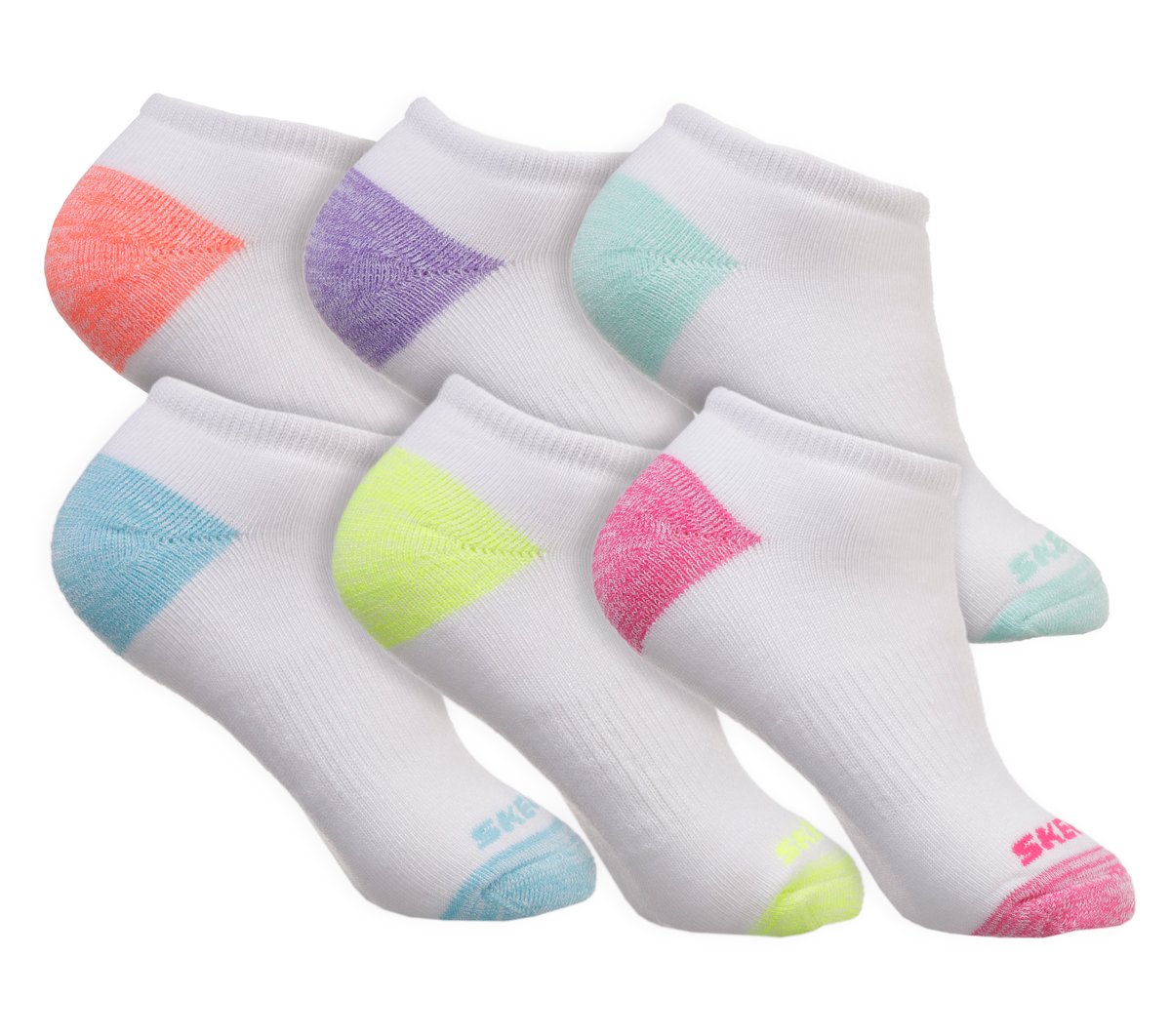 Kids Skechers 6 Pack Low Cut Walking Socks