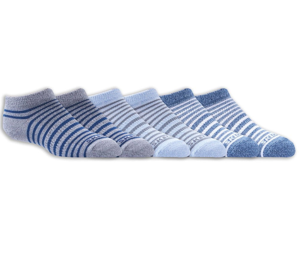 Kids Skechers 6 Pack Striped No Show Socks