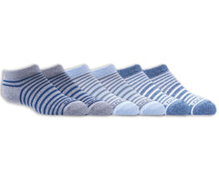 Kids Skechers 6 Pack Striped No Show Socks